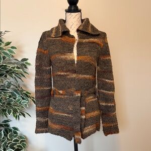 Vintage Berretti Italy Women’s Wool Blend Belted Cardigan Sweater Coat Medium
